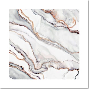 Rose Gold Calacatta grey Marble luxury pattern Posters and Art